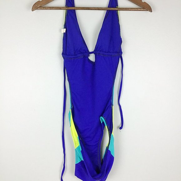 Hobie Hailey Blue Colorblock Halter Monokini - Picture 3 of 7